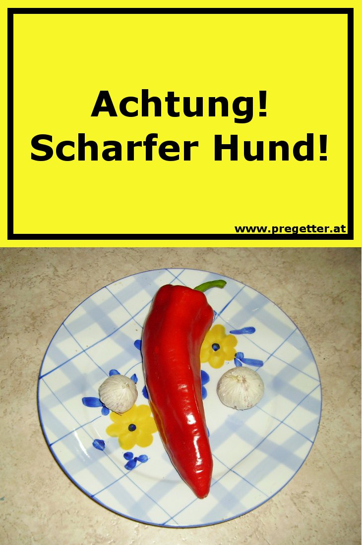 Warnung vor dem Hunde